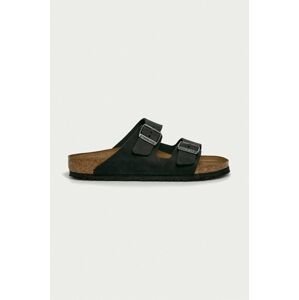 Nubukové papuče Birkenstock Arizona čierna farba