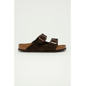 Semišové šľapky Birkenstock Arizona pánske, hnedá farba