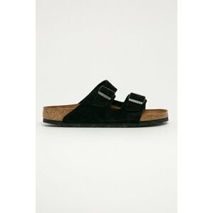 Semišové šľapky Birkenstock Arizona pánske, čierna farba