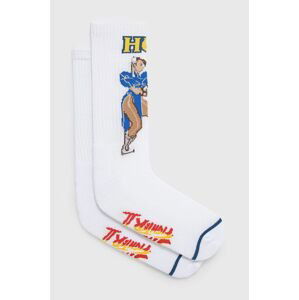 Ponožky HUF pánske, biela farba