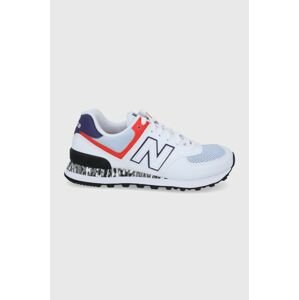 Topánky New Balance WL574CS2 biela farba, na plochom podpätku