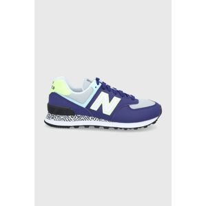 Topánky New Balance WL574CT2 fialová farba, na plochom podpätku