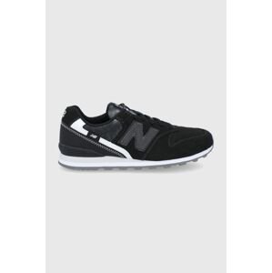 Topánky New Balance WL996FPB čierna farba, na plochom podpätku