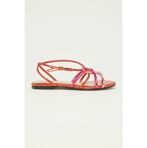 Kožené sandále Marciano Guess dámske, ružová farba