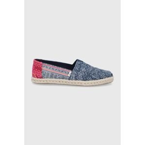 Espadrilky Toms Floral Hmong tmavomodrá farba