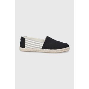 Espadrilky Toms University Stripes čierna farba