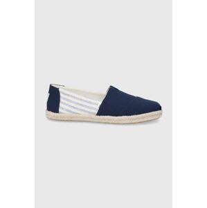 Espadrilky Toms University Stripes tmavomodrá farba