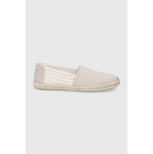 Espadrilky Toms University Stripes krémová farba