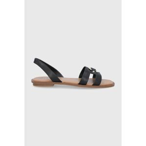 Kožené sandále Aldo FANDRA dámske, čierna farba, na podpätku