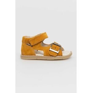 Detské semišové sandále Mrugała oranžová farba