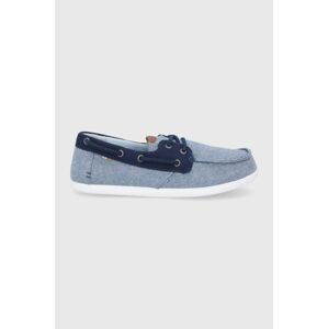 Mokasíny Toms Chambray Claremont pánske, tmavomodrá farba