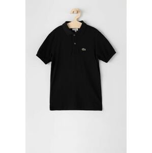 Detské polo tričko Lacoste čierna farba, s nášivkou