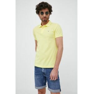 Bavlnené polo tričko Gant žltá farba, jednofarebné