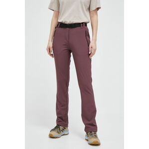 Nohavice CMP dámske, fialová farba, rovné, vysoký pás