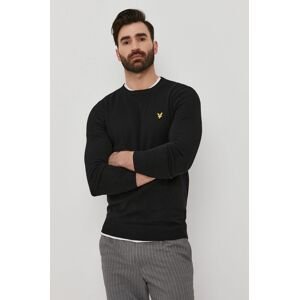 Sveter Lyle & Scott pánsky, čierna farba, ľahký