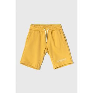 Detské krátke nohavice Quiksilver žltá farba, nastaviteľný pás