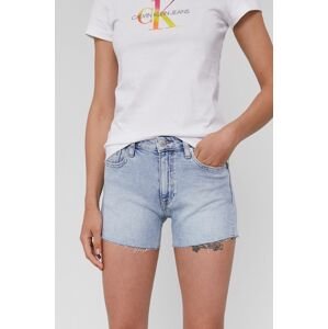 Rifľové krátke nohavice Calvin Klein Jeans dámske