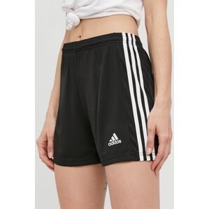 Šortky adidas Performance GN5780 dámske, čierna farba, jednofarebné, stredne vysoký pás