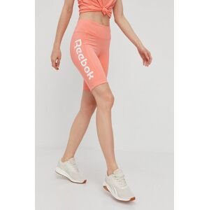 Šortky Reebok GP1300 dámske, oranžová farba, jednofarebné, vysoký pás