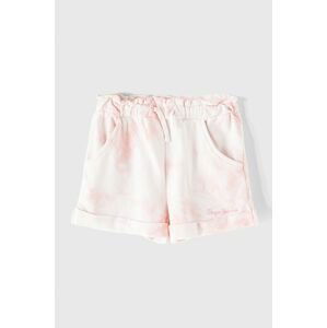 Detské krátke nohavice Pepe Jeans Resha 128-180 cm ružová farba, vzorované