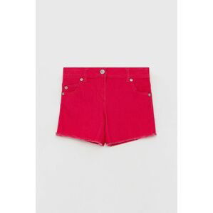 Detské krátke nohavice United Colors of Benetton ružová farba, jednofarebné, nastaviteľný pás