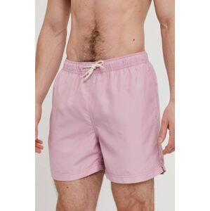 Plavkové šortky Selected Homme ružová farba