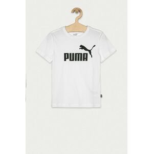 Detské bavlnené tričko Puma biela farba, s potlačou