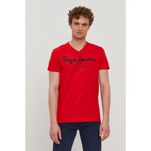 Tričko Pepe Jeans Original pánske, červená farba, s potlačou