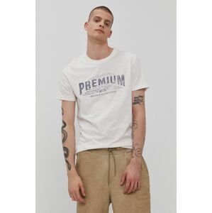 Tričko Premium by Jack&Jones pánske, biela farba, s potlačou
