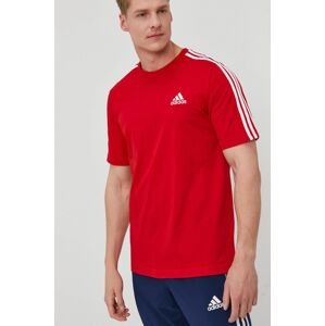 Tričko adidas GL3736 pánske, červená farba, s nášivkou