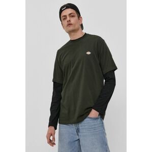 Tričko Dickies DK0A4XDBOGX-OLIVEGREEN, pánske, zelená farba, jednofarebné