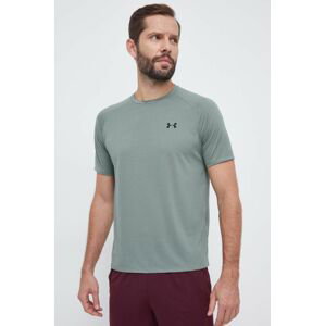 Tréningové tričko Under Armour zelená farba, jednofarebný