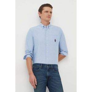 Bavlnená košeľa Polo Ralph Lauren pánska, regular, s golierom button-down, 710928917