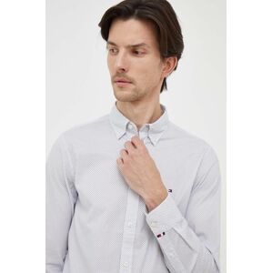 Bavlnená košeľa Tommy Hilfiger pánska, biela farba, slim, s golierom button-down