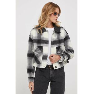 Košeľové sako Dkny čierna farba, prechodná, oversize