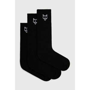 Ponožky Naked Wolfe 3-pak pánske, čierna farba