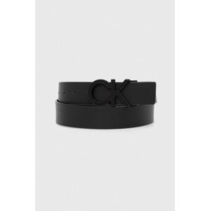 Obojstranný kožený opasok Calvin Klein pánsky, čierna farba
