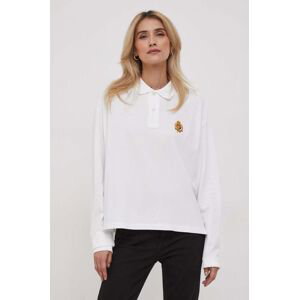Bavlnené tričko s dlhým rukávom Polo Ralph Lauren biela farba, 211910162