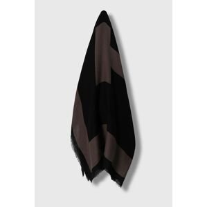 Šatka Tommy Hilfiger dámska, čierna farba, vzorovaný