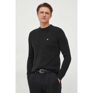 Bavlnený sveter Calvin Klein Jeans čierna farba,tenký,J30J324598