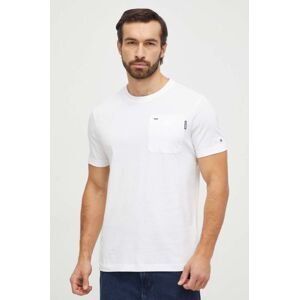 Bavlnené tričko Tommy Hilfiger pánsky, biela farba, jednofarebný