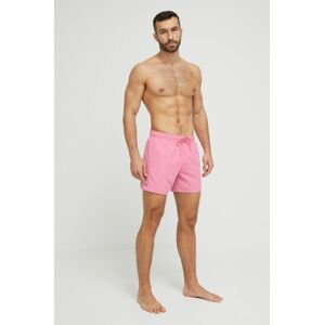 Plavkové šortky Lacoste ružová farba