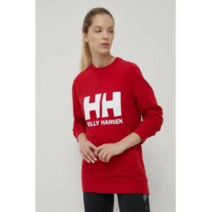 Mikina Helly Hansen 34003-071, dámska, červená farba, s potlačou