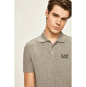 Polo tričko EA7 Emporio Armani pánske, šedá farba, jednofarebné