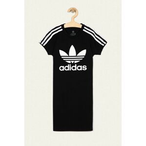 Dievčenské šaty adidas Originals čierna farba, mini, rovný strih