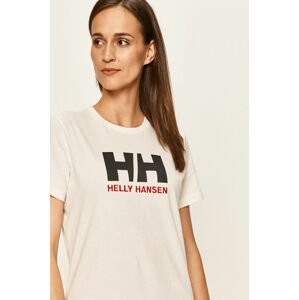 Bavlnené tričko Helly Hansen biela farba