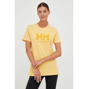 Bavlnené tričko Helly Hansen 34112-001, oranžová farba,