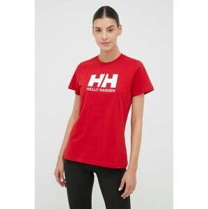 Bavlnené tričko Helly Hansen 34112-001, červená farba,