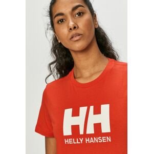 Bavlnené tričko Helly Hansen červená farba