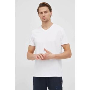 Tričko Lacoste (2-pak) pánske, biela farba, jednofarebné